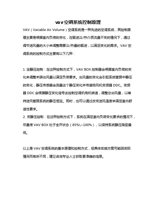 vav空调系统控制原理