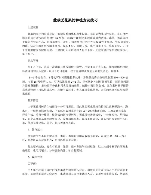 盆栽无花果的种植方及技巧