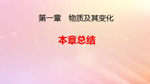 新教材2024版高中化学第1章物质及其变化本章总结pptx课件新人教版必修第一册
