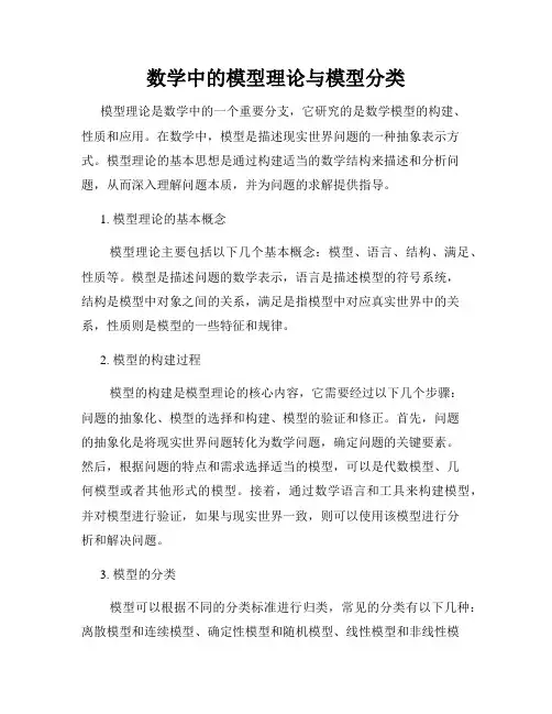 数学中的模型理论与模型分类