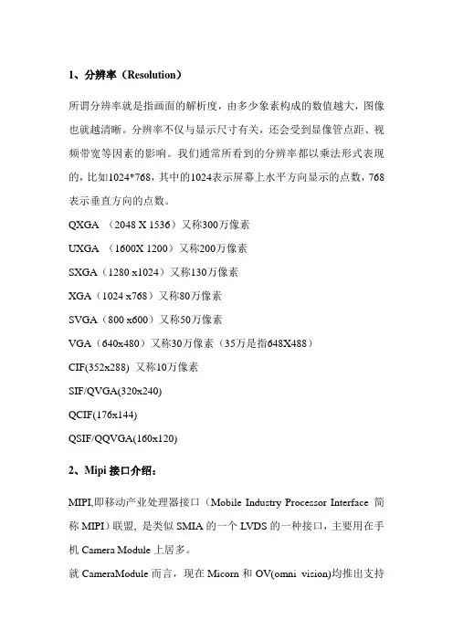 手机Camera相关介绍