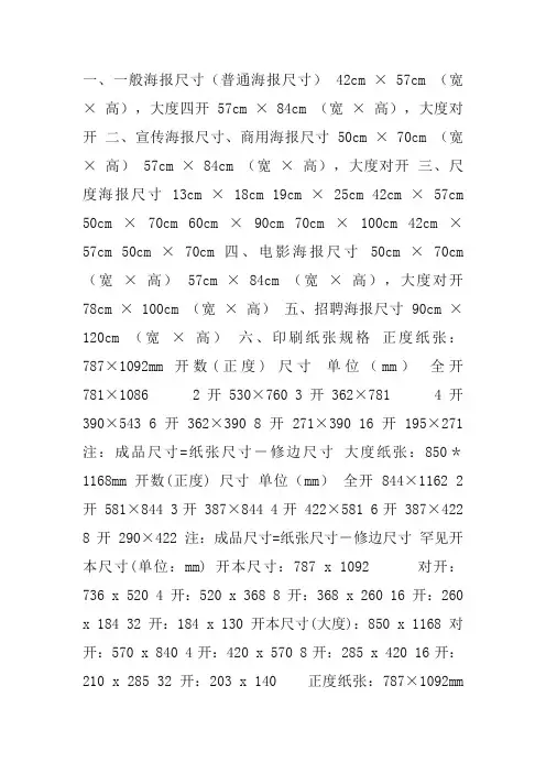 一般海报尺寸