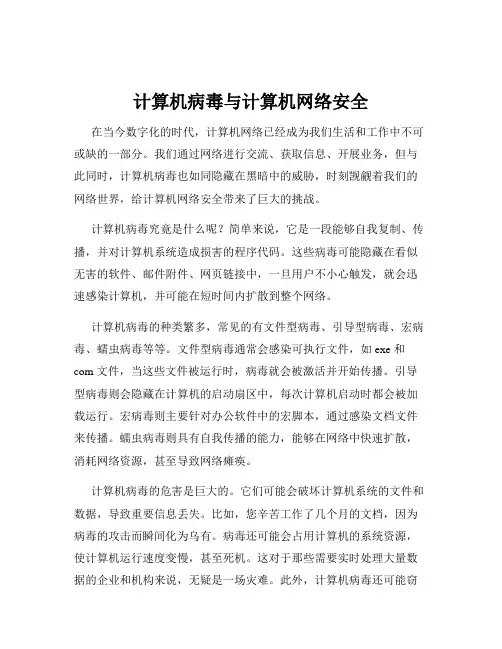 计算机病毒与计算机网络安全
