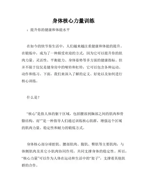 身体核心力量训练