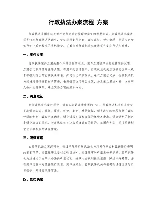 行政执法办案流程 方案