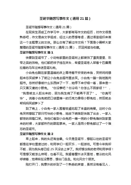 圣诞节随想写事作文（通用21篇）