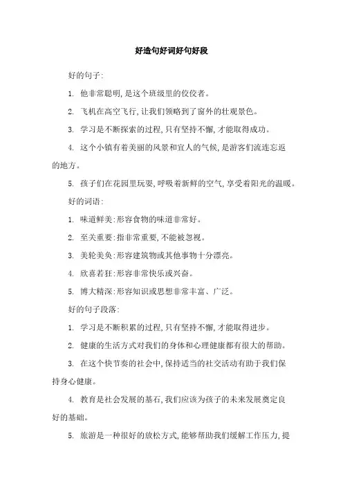 好造句好词好句好段