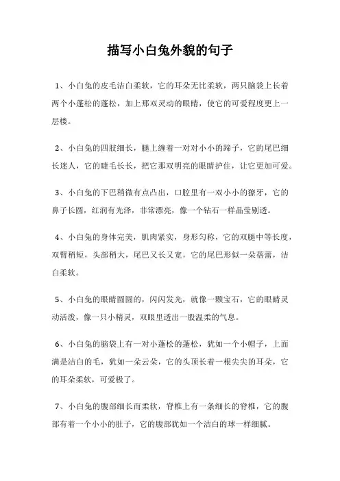 描写小白兔外貌的句子