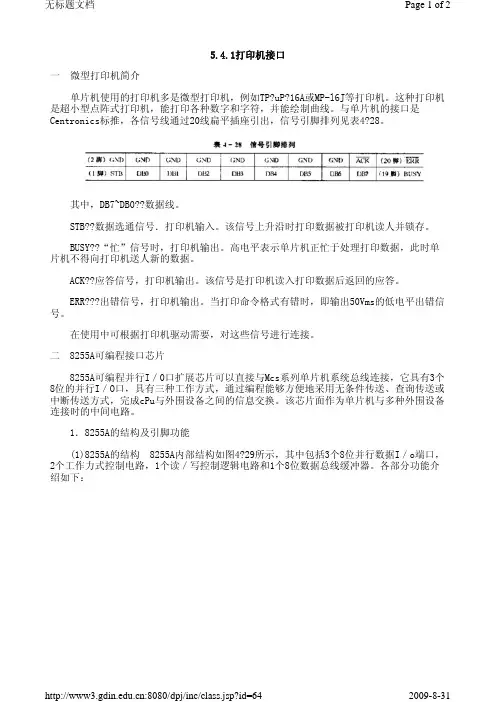微型打印机接口
