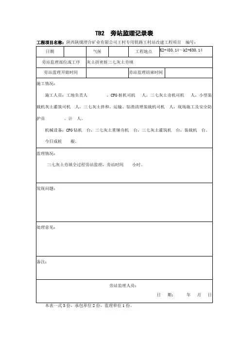 旁站记录表