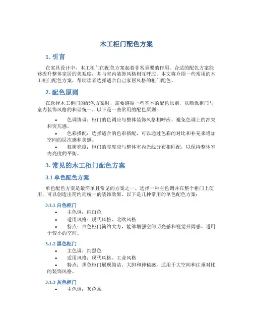 木工柜门配色方案
