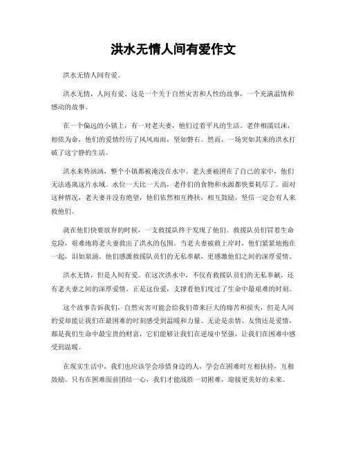 洪水无情人间有爱作文