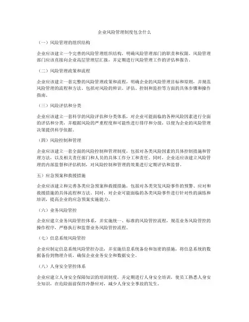 企业风险管理制度包含什么