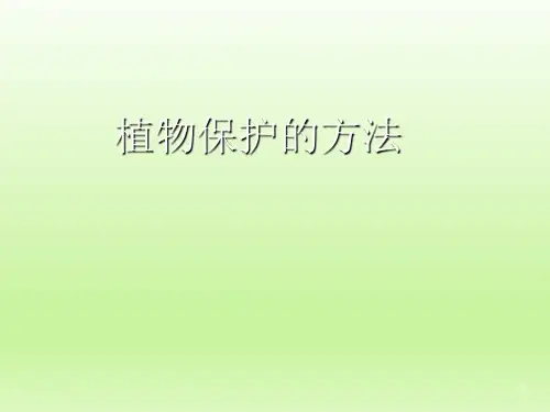 植物保护的主要方法