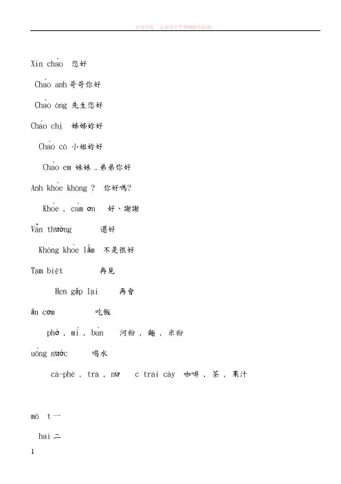 常用越南语999句及发音 (1)