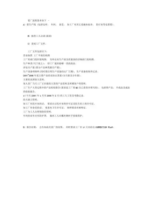 欧美客户看厂流程