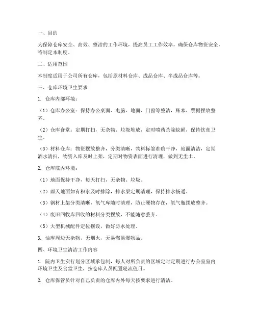 仓库环境管理制度