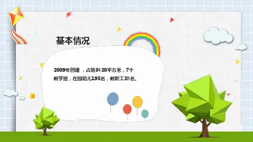 绿色教育小清新微立体图文幼儿园工作总结汇报动态动态ppt模板
