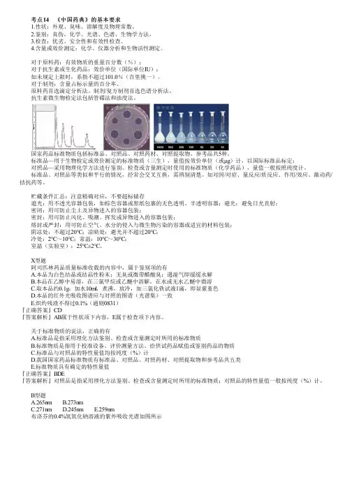 执业药师考试药学专业知识一之药品与药品质量标准(三)考点讲解