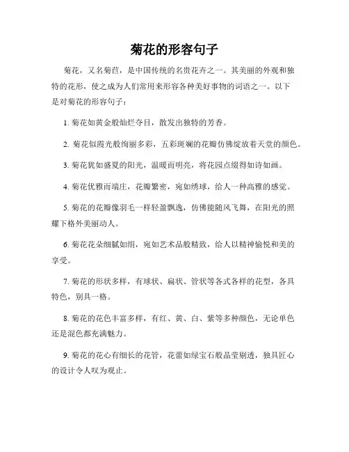 菊花的形容句子