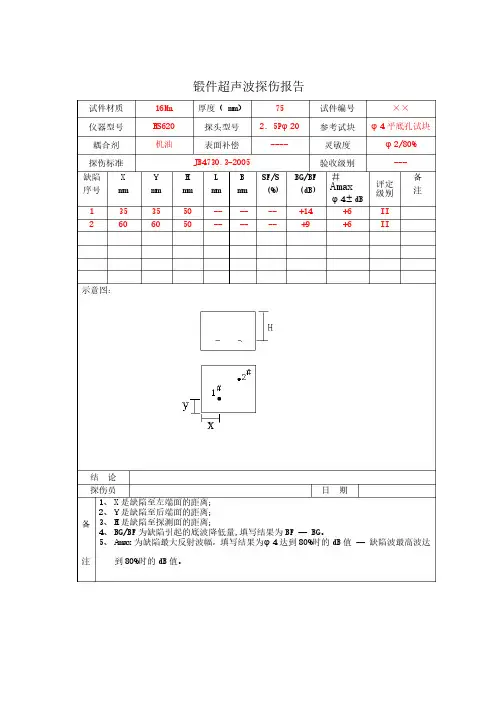 UT探伤报告填写方法（新）