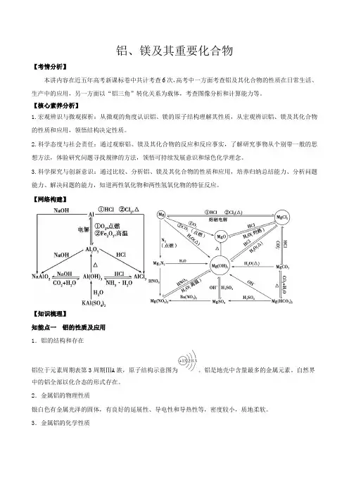 高考化学铝、镁及其重要化合物一轮复习(解析版)