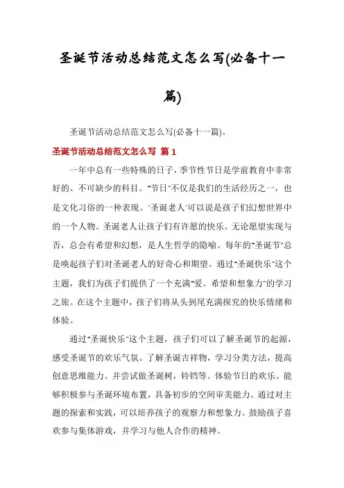 圣诞节活动总结范文怎么写(必备十一篇)
