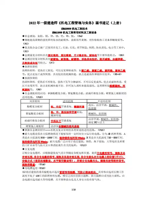 2022一级建造师《机电》画书速记(上)