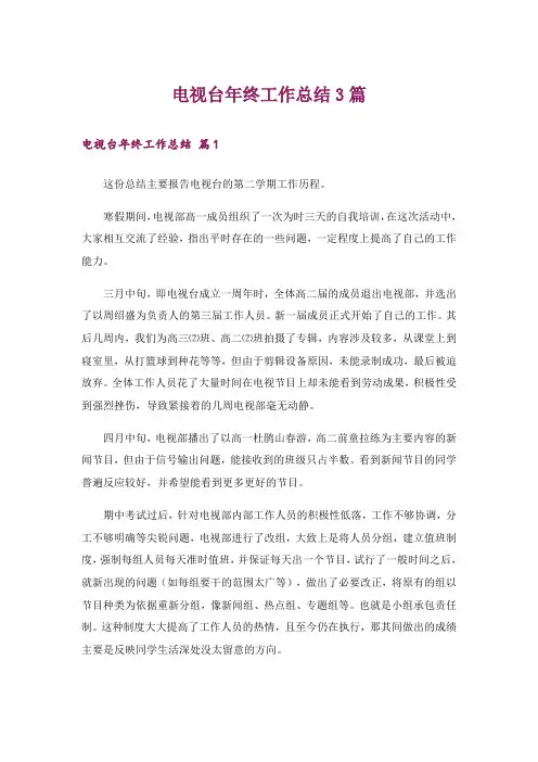 电视台年终工作总结3篇