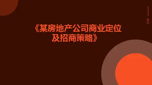 某房地产公司商业定位及招商策略