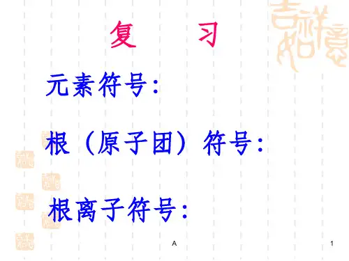 常见元素根符号化合价