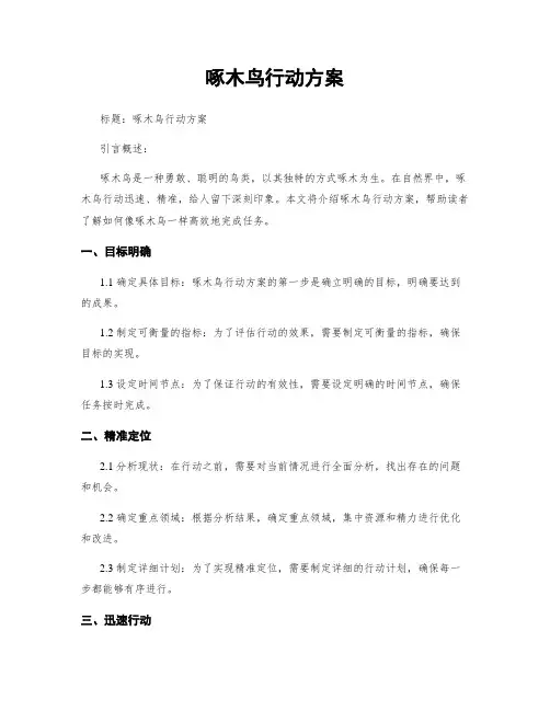 啄木鸟行动方案