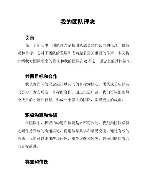 我的团队理念