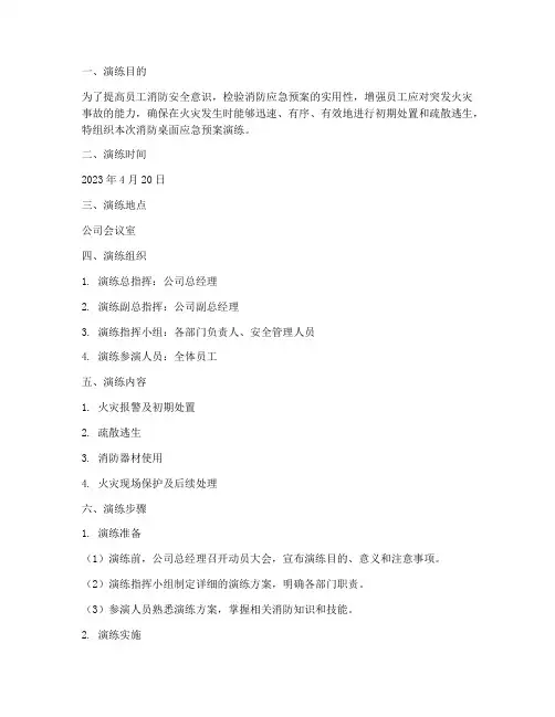 消防桌面应急预案演练