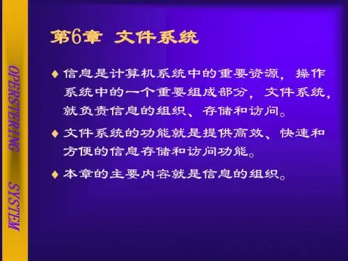 操作系统 第6章 文件系统