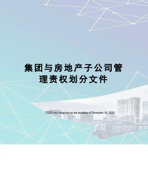 集团与房地产子公司管理责权划分文件