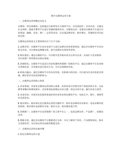教学自媒体运营方案