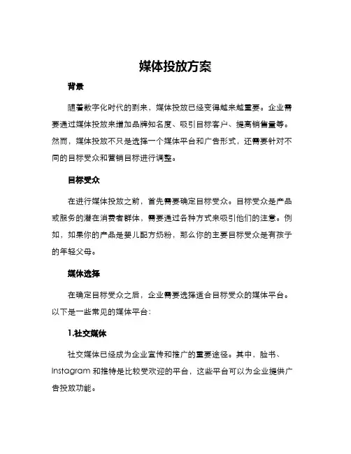媒体投放方案