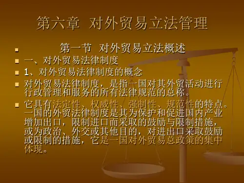 第六章  对外贸易立法管理