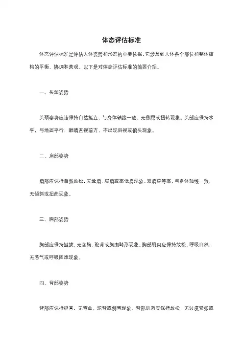 体态评估标准