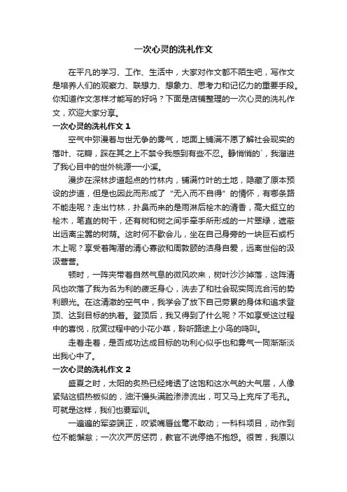 一次心灵的洗礼作文