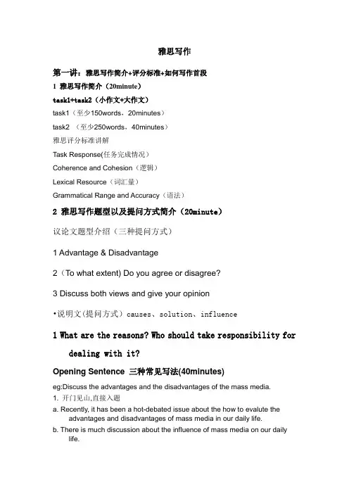 雅思写作第一讲