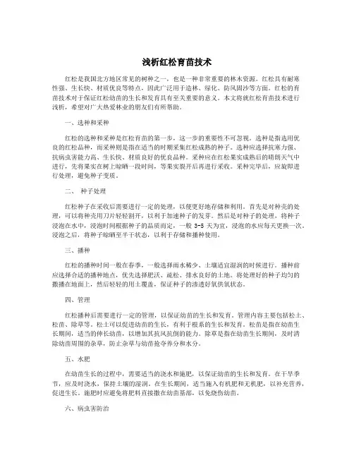 浅析红松育苗技术