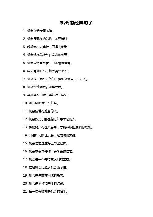 机会的经典句子
