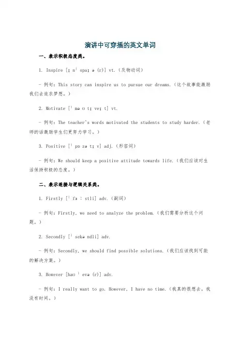 演讲中可穿插的英文单词