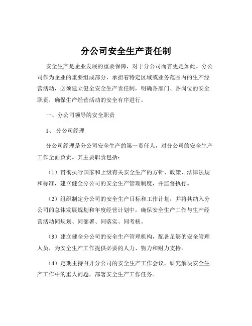 分公司安全生产责任制