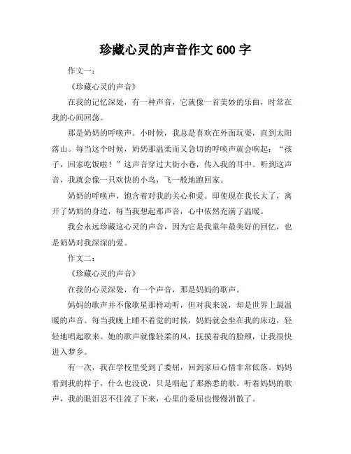 珍藏心灵的声音作文600字