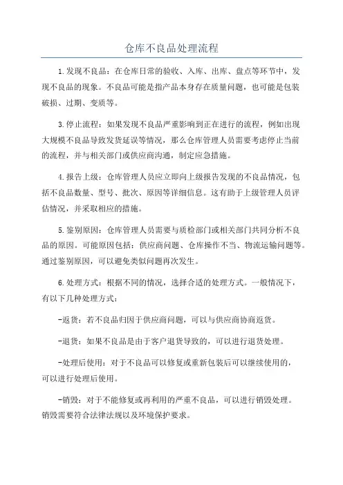 仓库不良品处理流程