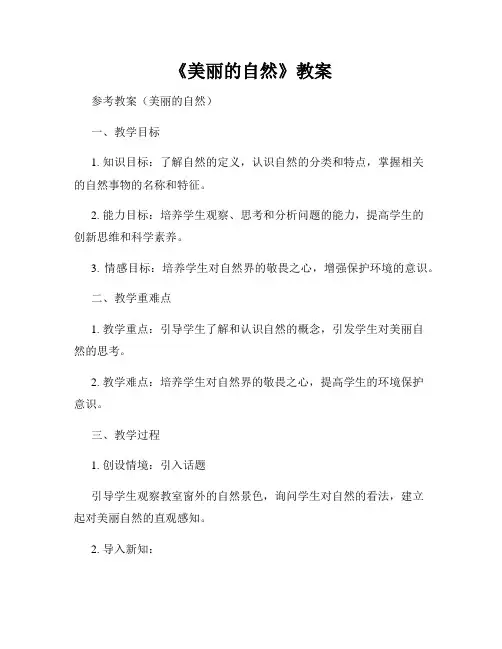 《美丽的自然》教案