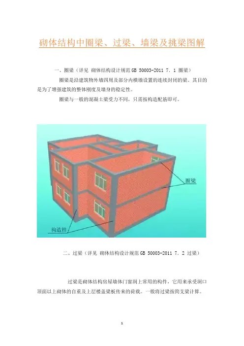 砌体结构中圈梁、过梁、墙梁及挑梁图解